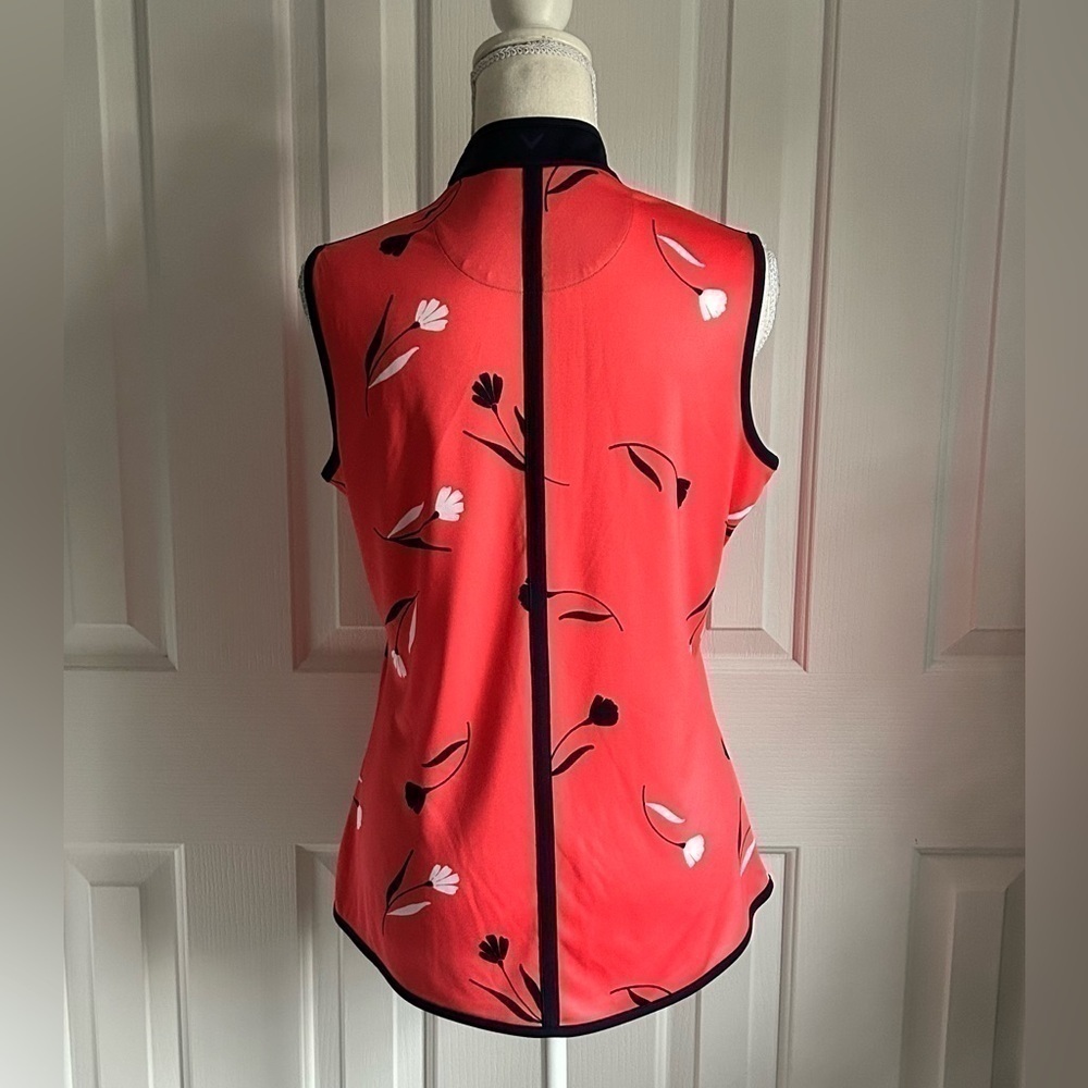NWT CALLAWAY Women Sleeveless Golf Shirt, Opti Dri, Orange, Size Medium - Picture 4 of 6